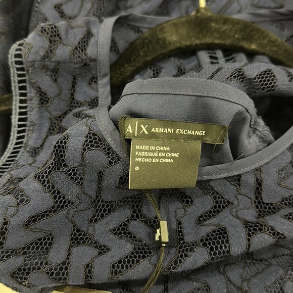 Armani Exchange navy blue lace midi dress sz 0 - Picture 7 of 7